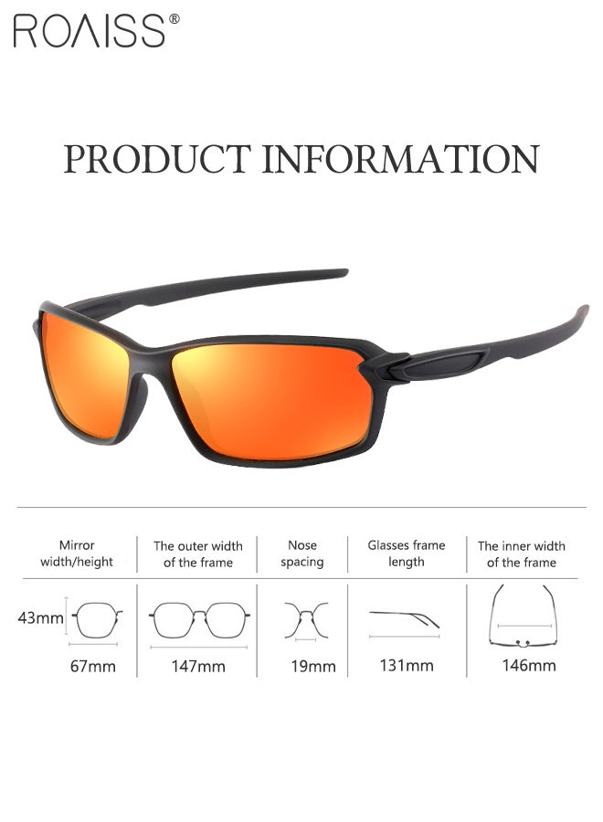 roaiss Polarized Sports Sunglasses for Men Women, UV400 Protection Cycling Glasses, Cycling Goggles for Baseball Running Fishing Golf, Black and Red - Image 4