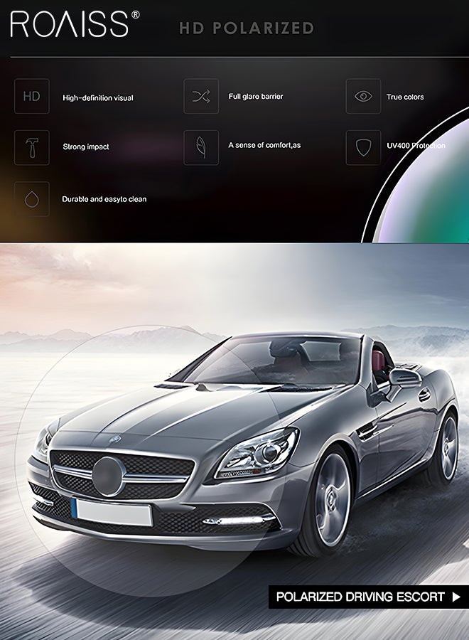 roaiss Polarized Sports Sunglasses for Men Women, UV400 Protection Cycling Glasses, Cycling Goggles for Baseball Running Fishing Golf, Black and Red - Image 5