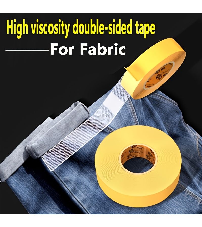 3 Rolls Heavy Fabric Tape No Sew Trouser Hem Adhesive 0.39in - Image 2