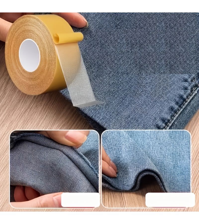 3 Rolls Heavy Fabric Tape No Sew Trouser Hem Adhesive 0.39in - Image 4