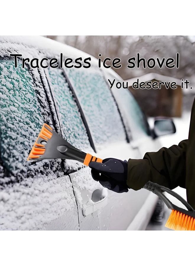 2 In 1 Snow Shovel Ice Scraper Orange Heavy Duty Pe Ergonomic Foam Handle Car Truck Suv - Image 5