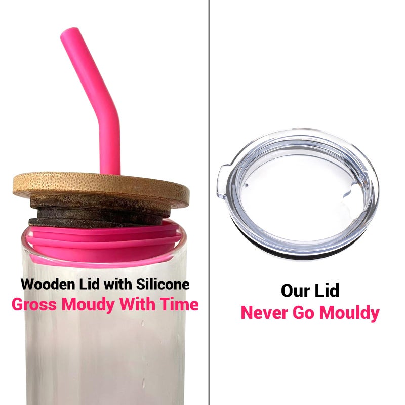 Zukro 32 oz Borosilicate Glass Tumbler with Handle, Iced Coffee Cup, Reusable, Dishwasher Safe, BPA Free, Lilac - Image 5