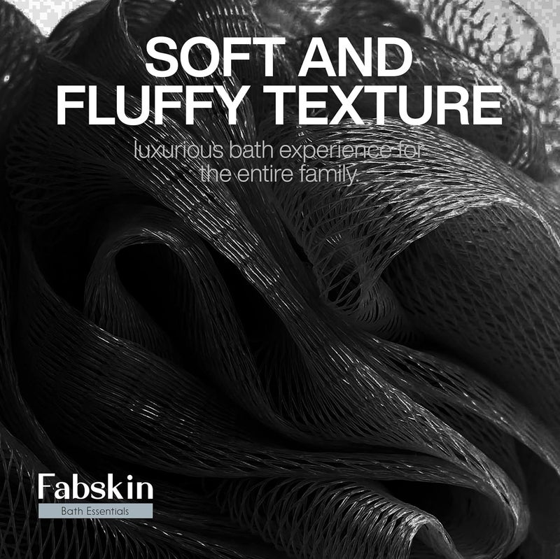FABSKIN Loofah for Bathing Bath Shower Sponge Scrubber Exfoliator for Women and Men Body Wash Scrub Bath Scrubber for Body BLACK - Image 5