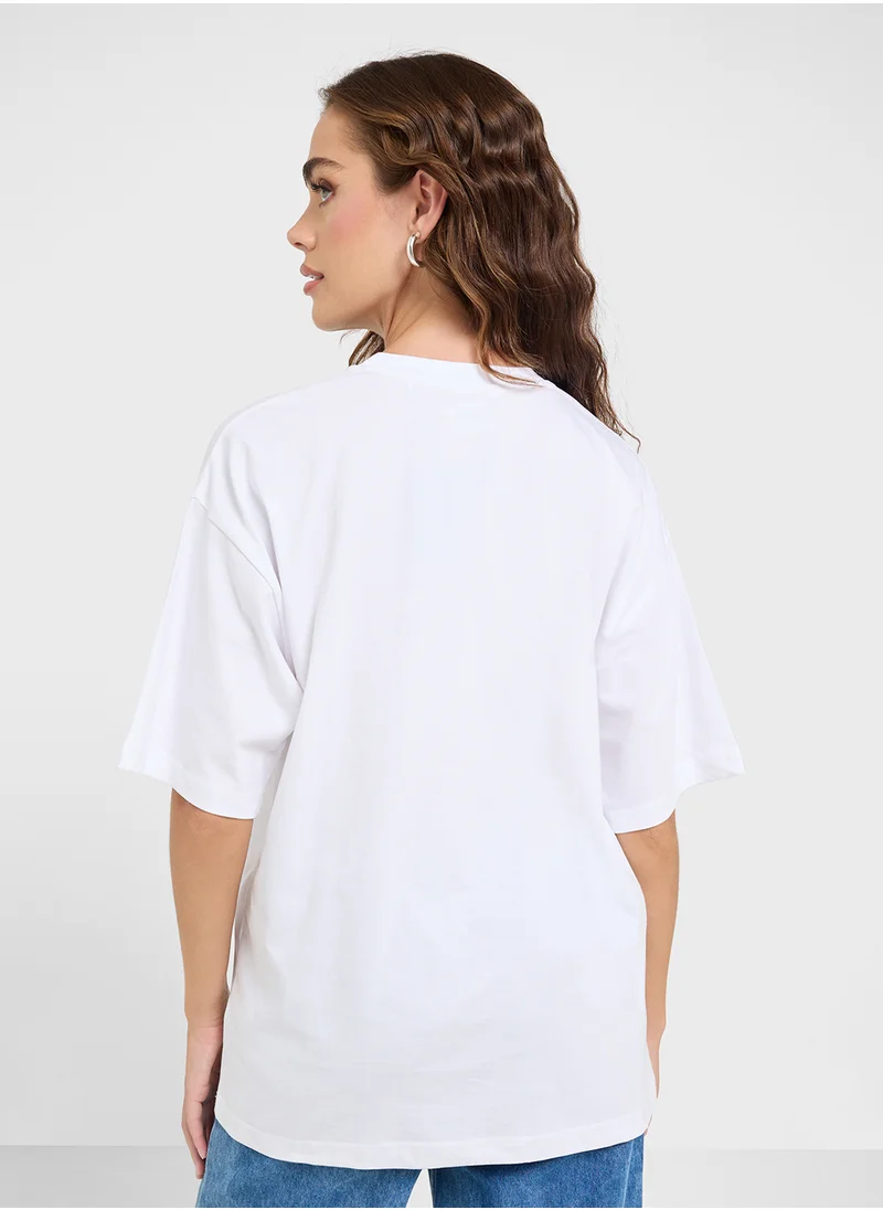 جينجر Oversize Beach Graphic T-Shirt