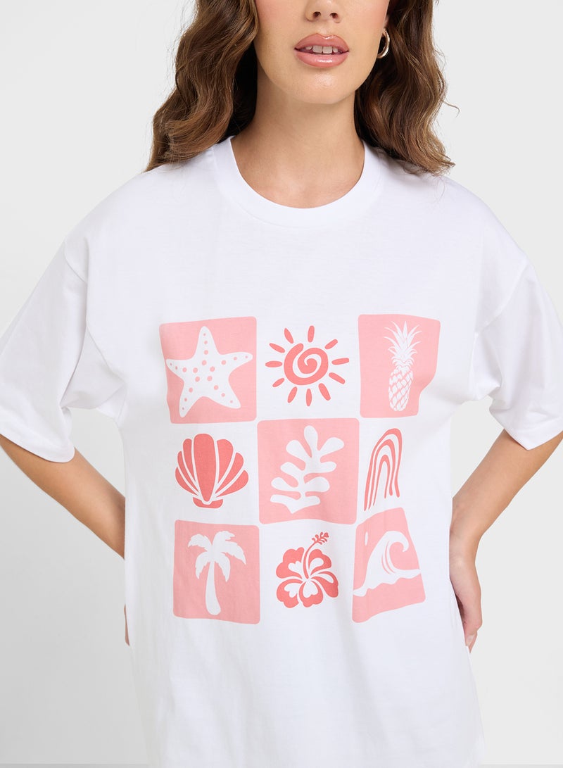 Ginger Oversize Beach Graphic T-Shirt  - Image 3