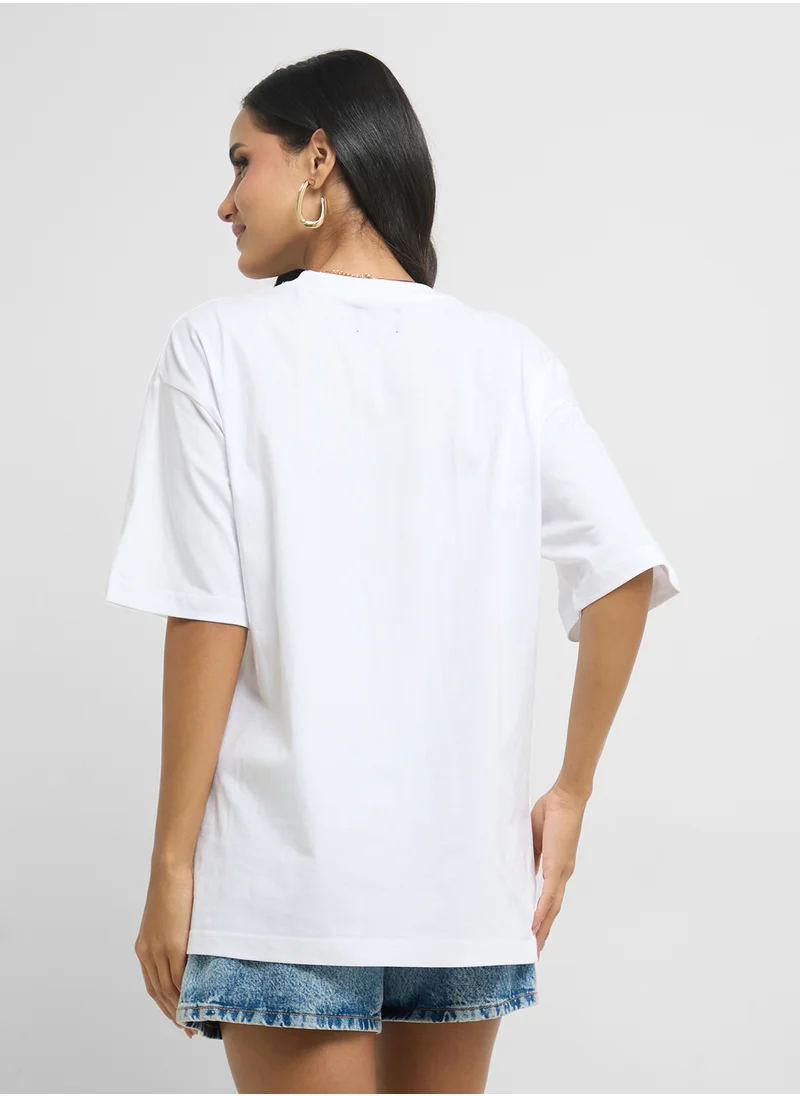 جينجر Oversize Beach Graphic T-Shirt