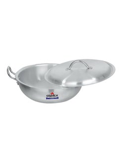 SONEX Sonex Traditional Round Karahi Aluminium Wok, Authentic Asian Cooking, Long Lasting Durable Construction, Kitchen Essentials, Metal Finish,Generous Size (34 cm & 7.5 Ltr),  - Image 3