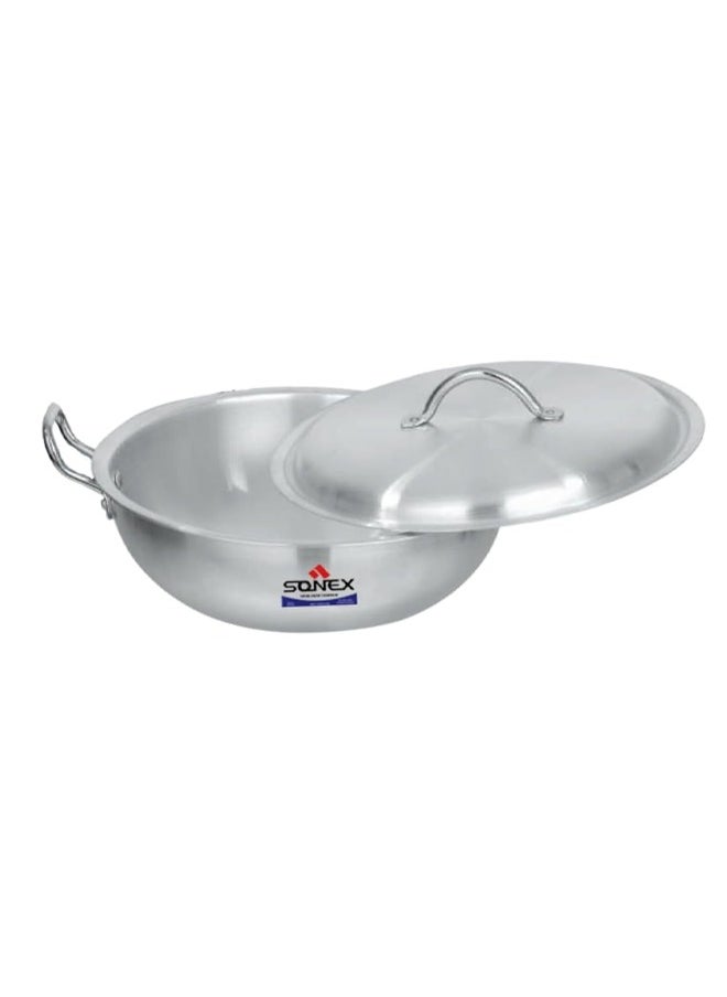 SONEX Sonex Traditional Round Karahi Aluminium Wok, Authentic Asian Cooking, Long Lasting Durable Construction, Kitchen Essentials, Metal Finish,Generous Size (34 cm & 7.5 Ltr),  - Image 3