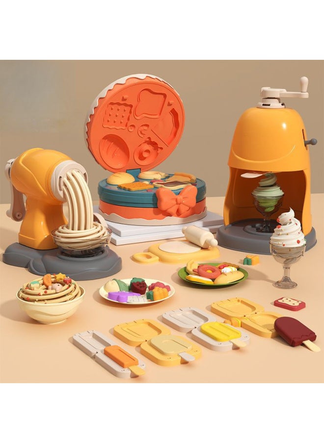 null - Ice Cream Color Mud Noodle Machine Diy Plasticine Tools Mold Suit Clay Kindergarten Girls Children-Color:[ice Cream Maker + Cake Maker] 57-piece Set✦ - Image 1