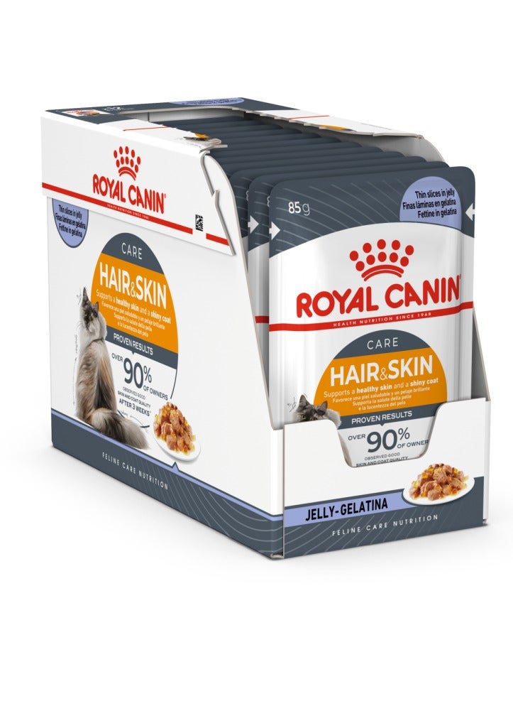 رويال كانين جيلي تغذية الشعر والبشرة (الجمال المكثف) (الأغذية الرطبة - أكياس) 12 × 85 جم