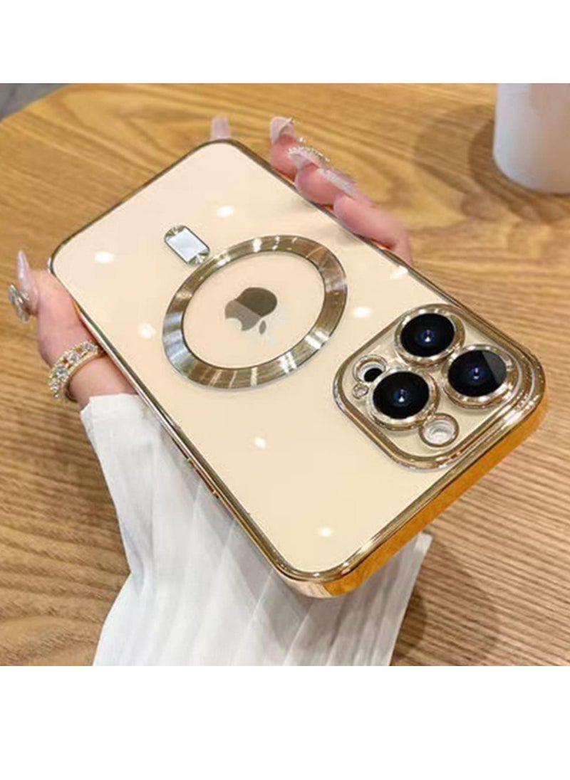ELTRAZONE - ELTRAZONE Compatible With iPhone 13 Pro Max Case with Camera Lens Protector Anti-Scratch Shockproof Protective Slim Plating iPhone 13 Pro Max Case for Women Men - Gold - Image 1