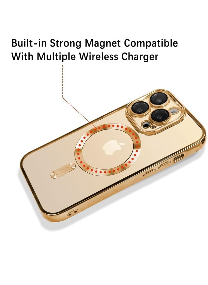 ELTRAZONE - ELTRAZONE Compatible With iPhone 13 Pro Max Case with Camera Lens Protector Anti-Scratch Shockproof Protective Slim Plating iPhone 13 Pro Max Case for Women Men - Gold - Image 1