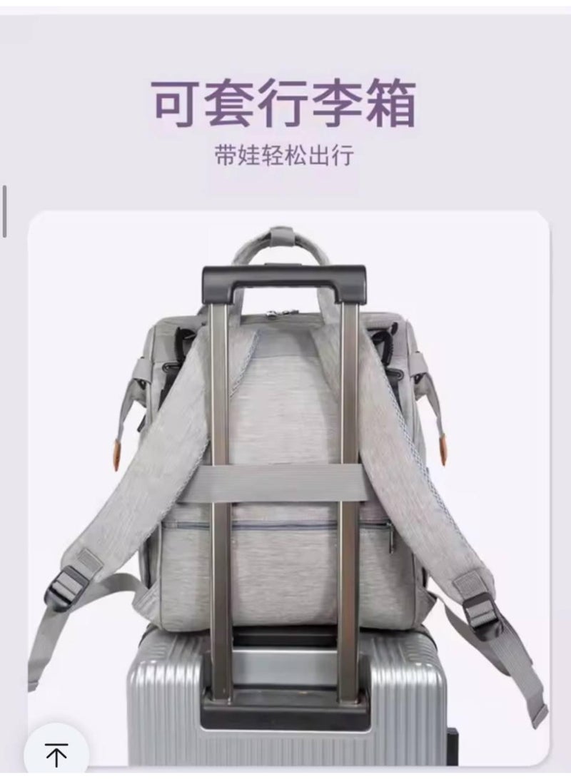 3 in 1 Diaper Bag Backpack for Mommy - Convertible Diaper Bag for Carrycot and Changing Station, Waterproof with Thermal Pockets and USB Charging Port - Image 5