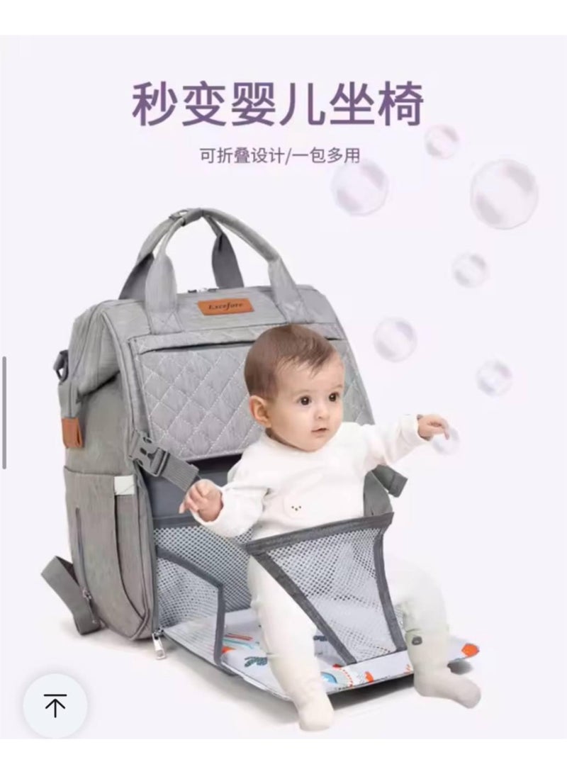 3 in 1 Diaper Bag Backpack for Mommy - Convertible Diaper Bag for Carrycot and Changing Station, Waterproof with Thermal Pockets and USB Charging Port - Image 2