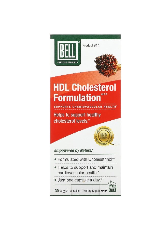 Bell Lifestyle Bell Lifestyle, HDL Cholesterol Formulation , 30 Veggie Capsules  - Image 1