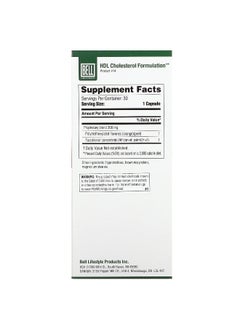 Bell Lifestyle Bell Lifestyle, HDL Cholesterol Formulation , 30 Veggie Capsules  - Image 2
