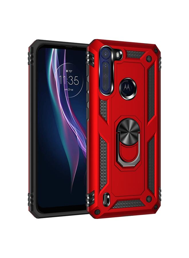 Case For Motorola Moto One Fusion Shockproof TPU + PC Protective Case with 360 Degree Rotating Holder
