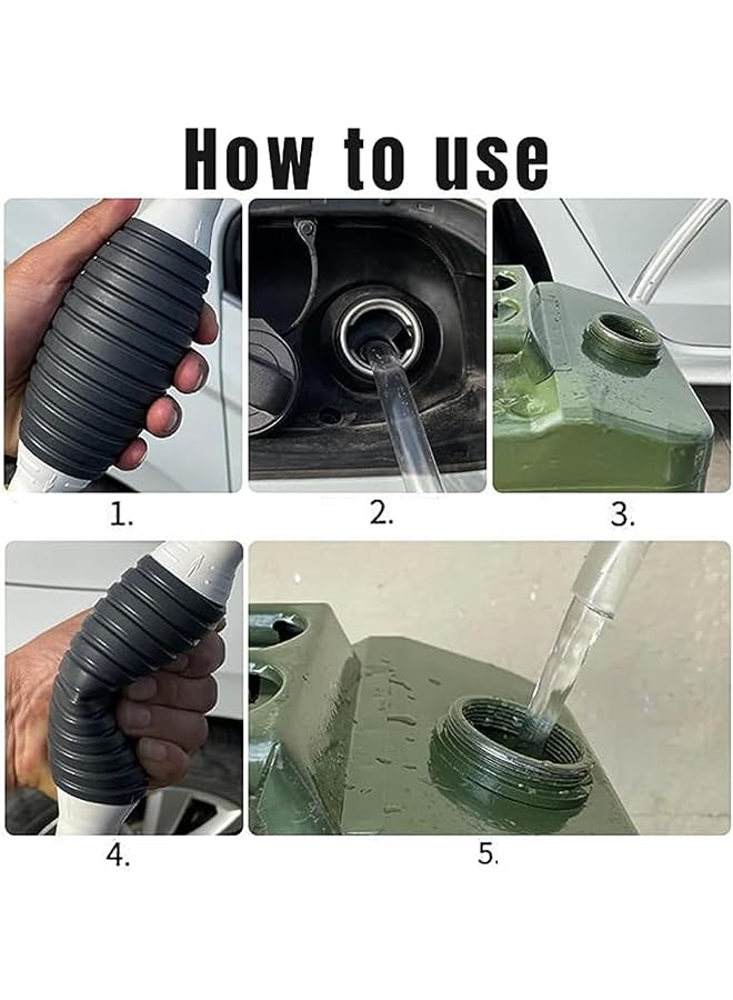 Excefore Multifunction Liquid Sucker Pump, Portable Siphon Pump For Gasoline Diesel And Other Liquid Water, Manual Fuel Transfer Pump Gasoline Transfer Pump With 6.5Ft Siphon Hose - Image 3