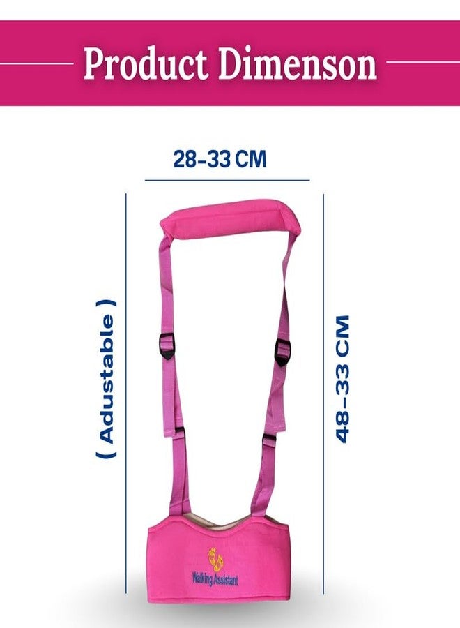 TAG24 Baby Walking Assistant Safety Harness | Adjustable Toddler Belt with Dual Foam Chest Support | Lightweight Infant Walking Helper | Baby Learning Walking Aid for Boys & Girls|Color-Pink - Image 5