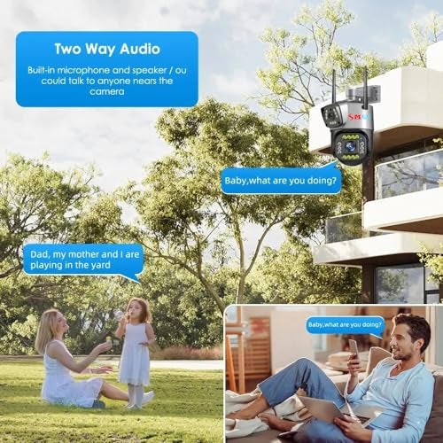 smars Dual Lens 4+4 MP WiFi IP PTZ Camera | Outdoor Wireless CCTV Security Camera | Audio and Video Monitoring | Colour Night Vision | PIR Motion Sensor | 360° PTZ Control | IP66 Waterproof - Image 4