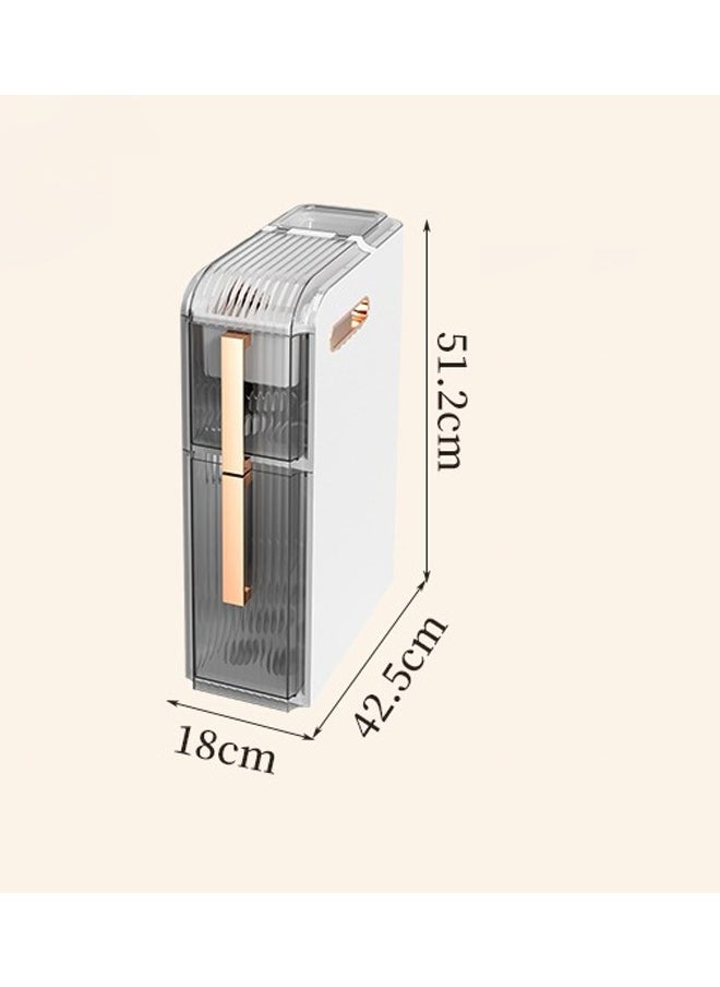 NKX 2 Tier Bathroom Storage Cabinet and Drawer with Toilet Paper Holder  - Image 2