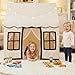 INFANS Kids Play Tent with Washable Mat Star Light Windows AntiTrip Large Playhouse Toys for Children Boys Girls Indoor Outdoor Princess Tents Castle for Toddlers Black - Image 4