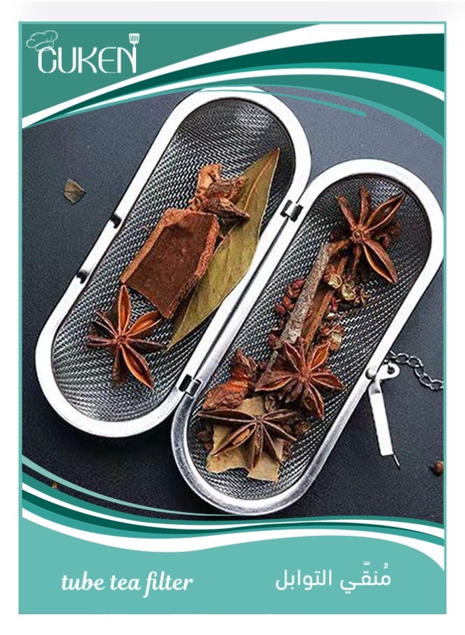 Cuken Stainless Steel Reusable Mesh Tea Infuser for Kitchen, Kitchen Supplies, Food, Cooking, Camping, Vacation, Beach, Room Decor, Organizer, Party, Travel - Image 1