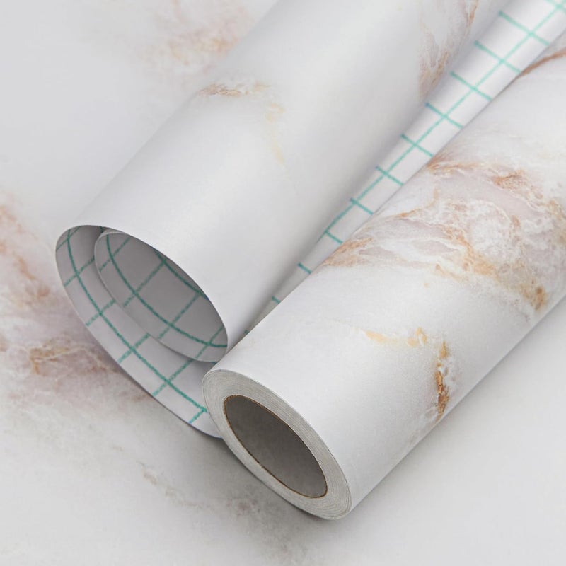 BPA White Marble Self-Adhesive Vinyl Film - Image 1