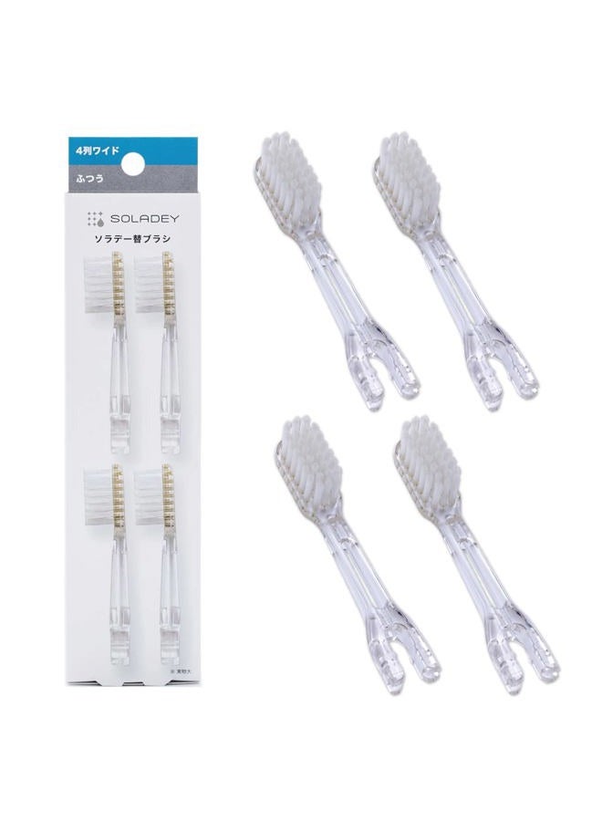 Soladey Ionic Toothbrush Replacement Brush Heads Refill, 4 Count -4 Row Medium Bristle - Image 1