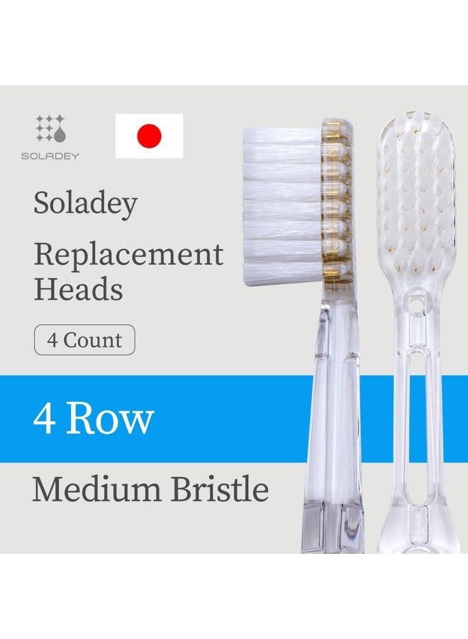 Soladey Ionic Toothbrush Replacement Brush Heads Refill, 4 Count -4 Row Medium Bristle - Image 2
