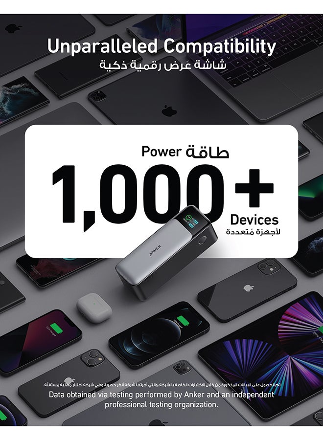 بنك طاقة، شاحن محمول بثلاثة منافذ بقدرة 24,000 مللي أمبير في الساعة مع مخرج 140 وات، 737 (PowerCore 24K)، شاشة رقمية ذكية، متوافق مع سلسلة iPhone 13 وSamsung وDell وAirPods والمزيد أسود/رمادي - Image 5