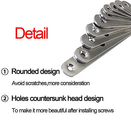 Boeray 4 pcs 245mm / 9.7" Length 8 Hole Stainless Steel Straight Corner Brackets Flat Fixing Mending Brace Plates with Fixing Screws - Image 5