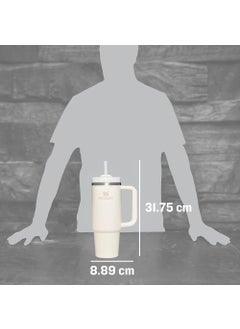 Stanley Stanley Quencher H2.0 FlowState Stainless Steel Vacuum Insulated Tumbler with Lid and Straw for Water, Iced Tea or Coffee, Smoothie and More, Cream , 30 oz  - Image 2