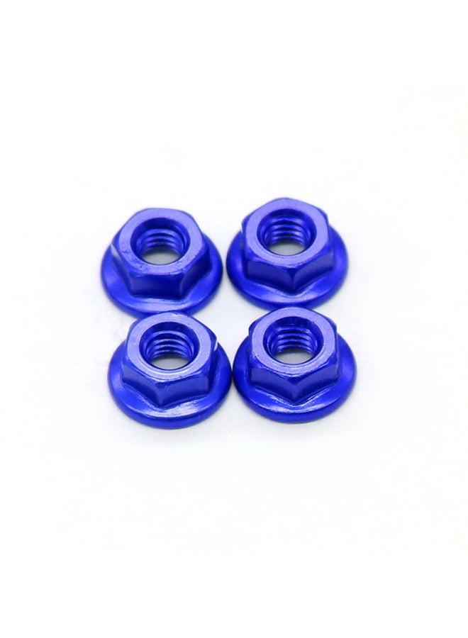 1/10 Model Car Modified Aluminum Alloy Flange Nut M4 Anti-Loosening Nut Anti-Slip Pattern