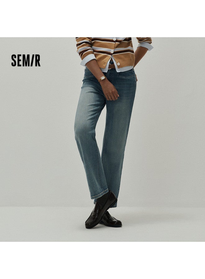 Semir Denim | Women's Nine-point Jeans Autumn Cuffed Straight-leg Pants 103525124002 - Image 1