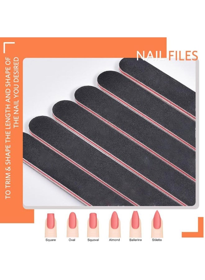 12PCS Nail Files and Buffers, Professional Manicure Tools Kit Rectangular Art Care Buffer Block Tools 100 180 Grit (Black) - Image 3