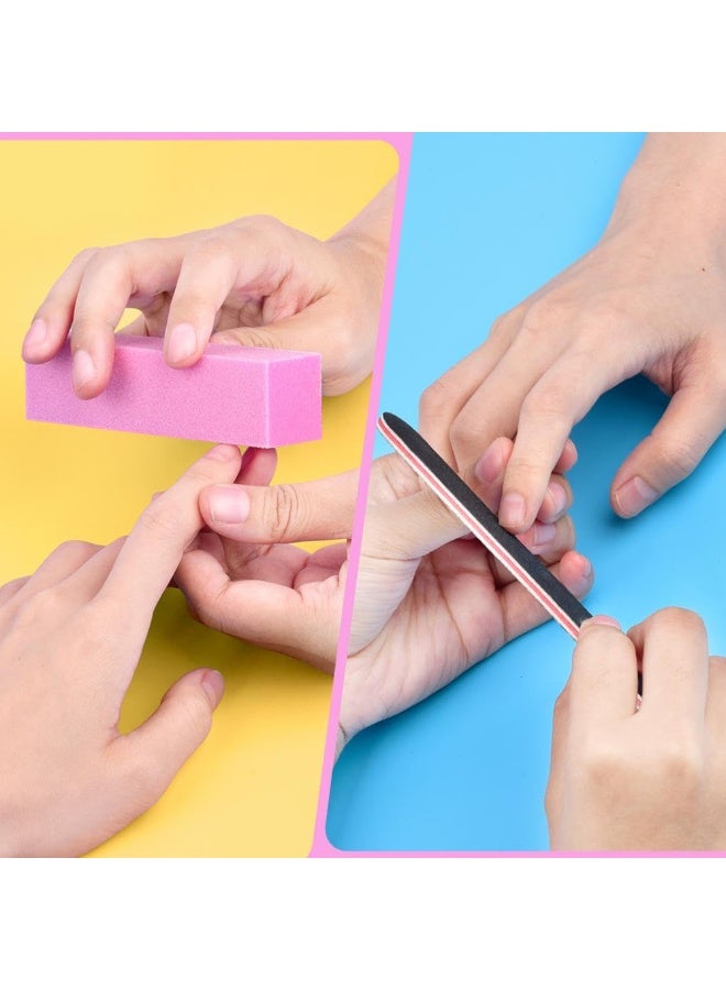 12PCS Nail Files and Buffers, Professional Manicure Tools Kit Rectangular Art Care Buffer Block Tools 100 180 Grit (Black) - Image 5