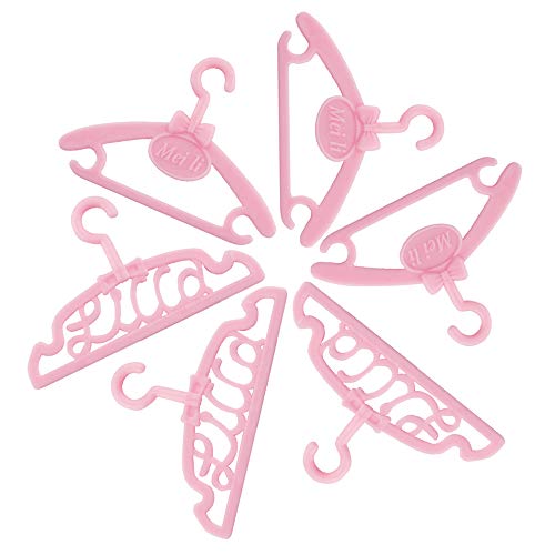 E-TING 60 Pcs Mini Doll Clothes Hangers - Plastic Mixed Little Hangers for 11.5 inch Doll Clothes Gown Dress Outfit - Image 5