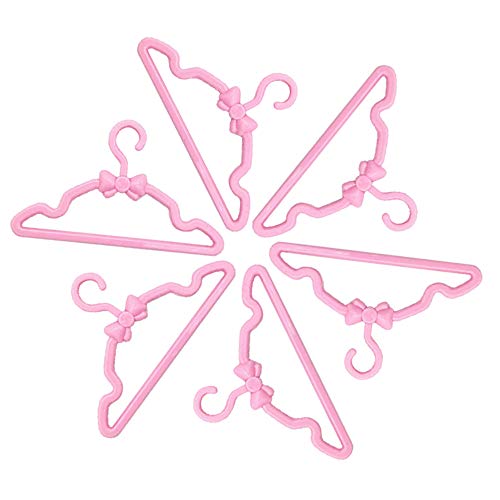E-TING 60 Pcs Mini Doll Clothes Hangers - Plastic Mixed Little Hangers for 11.5 inch Doll Clothes Gown Dress Outfit - Image 4