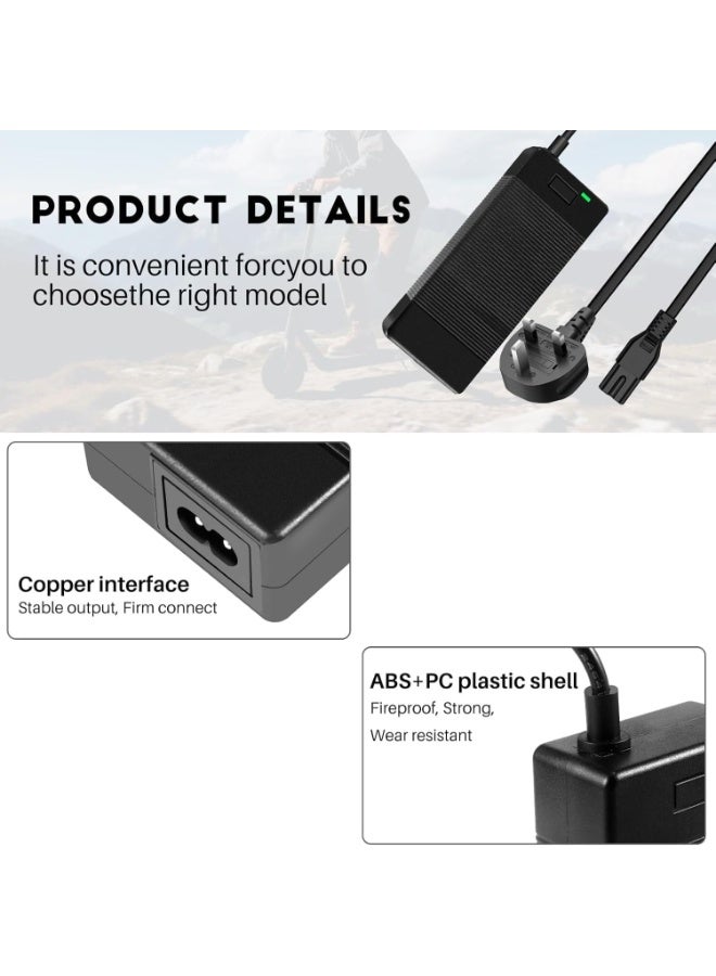 KOWVOWZ Electric Scooter Charger,42V 2A Universal Chargers,Electric Bike Charger with 6-Connectors,Fast Battery Charger for 36V Li-ion Battery Electrify E-Bike Battery M365 - Image 5