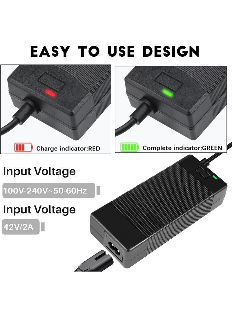 KOWVOWZ Electric Scooter Charger,42V 2A Universal Chargers,Electric Bike Charger with 6-Connectors,Fast Battery Charger for 36V Li-ion Battery Electrify E-Bike Battery M365 - Image 2