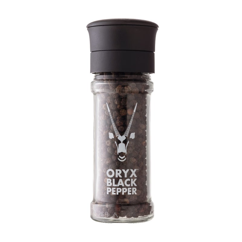 Oryx Desert Salt Oryx Black Pepper Grinder - 1.26oz - Manual Refillable Grinder with Premium Whole Black Peppercorns from Madagascar - Perfect for Home Cooking & Gourmet Meals - refillable reusable +20x grinder head - Image 2