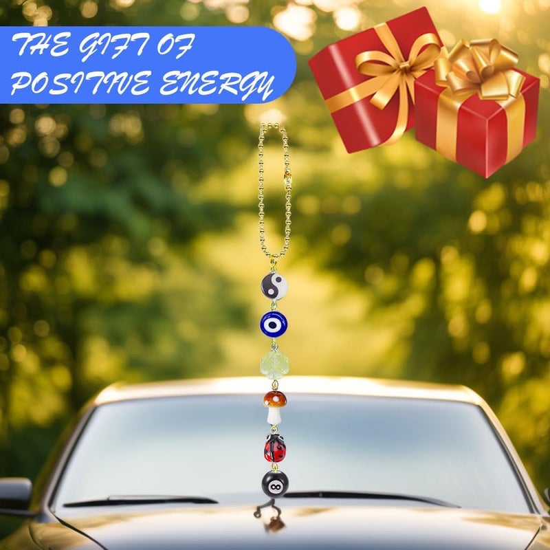 SWIUKPHE Car Hanging, Ornament Good Lucky Days Car Charm Clover Pendant Cute Lanyards Beaded Accessories for Car Rear View Mirror Window Home Door Frame  Balcony - Image 4