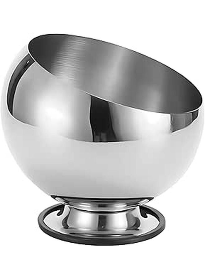Stainless Steel Bowl With Lid Angled Design 18cm Height Multi Use Holder For Fruits Salad And Spices - Image 1