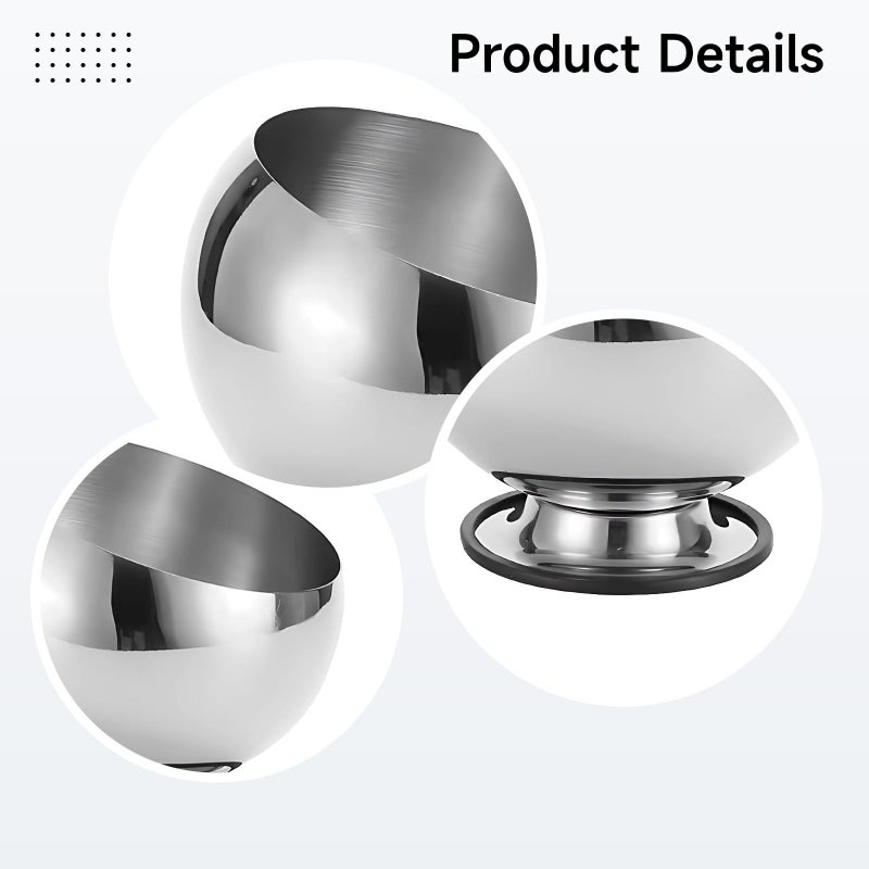 Stainless Steel Bowl With Lid Angled Design 18cm Height Multi Use Holder For Fruits Salad And Spices - Image 3