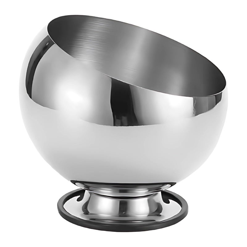 Stainless Steel Bowl With Lid Angled Design 18cm Height Multi Use Holder For Fruits Salad And Spices - Image 2