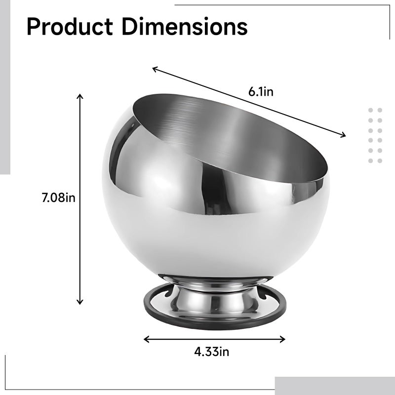 Stainless Steel Bowl With Lid Angled Design 18cm Height Multi Use Holder For Fruits Salad And Spices - Image 4