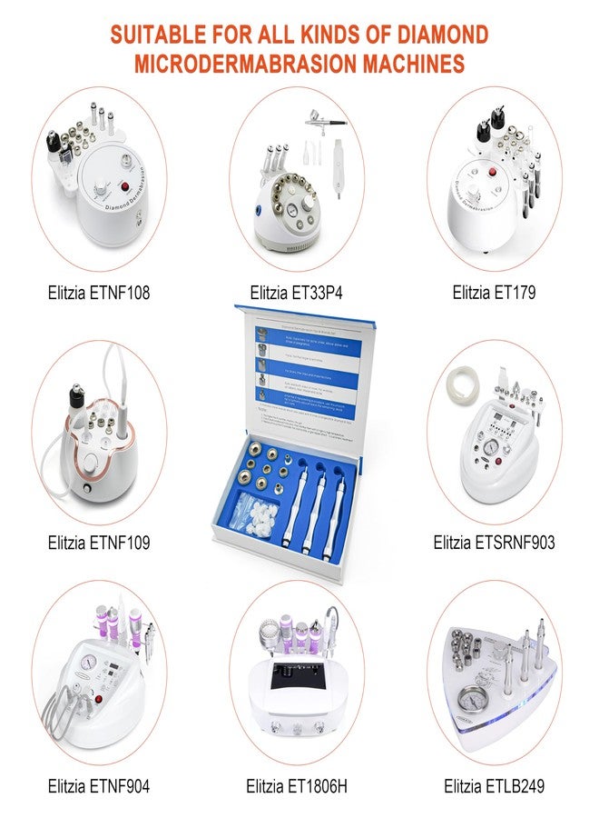 Elitzia 9 Tips 3 Wands Quality Diamond Dermabrasion Replacements Remove Wrinkles Blackheads Fine Lines ETL06C (Stainless Steel) - Image 3
