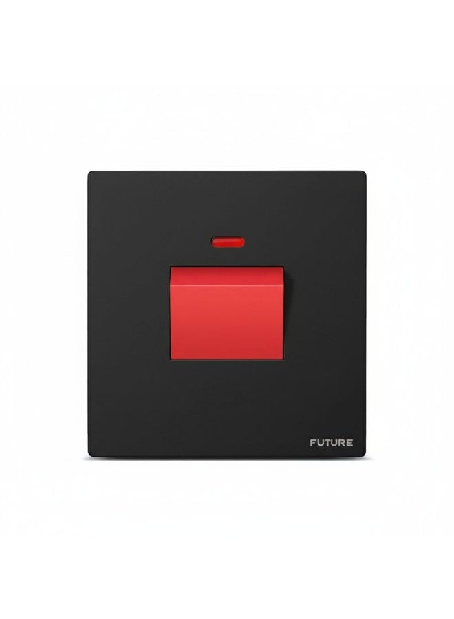 Future 45A DP Switch Socket with Neon Indicator | Double Pole Wall Isolator Switch | Heavy Duty Electrical Switch for Water Heater | AC | Cooker & Oven | Black Finish | 35 Years Warranty - Image 1