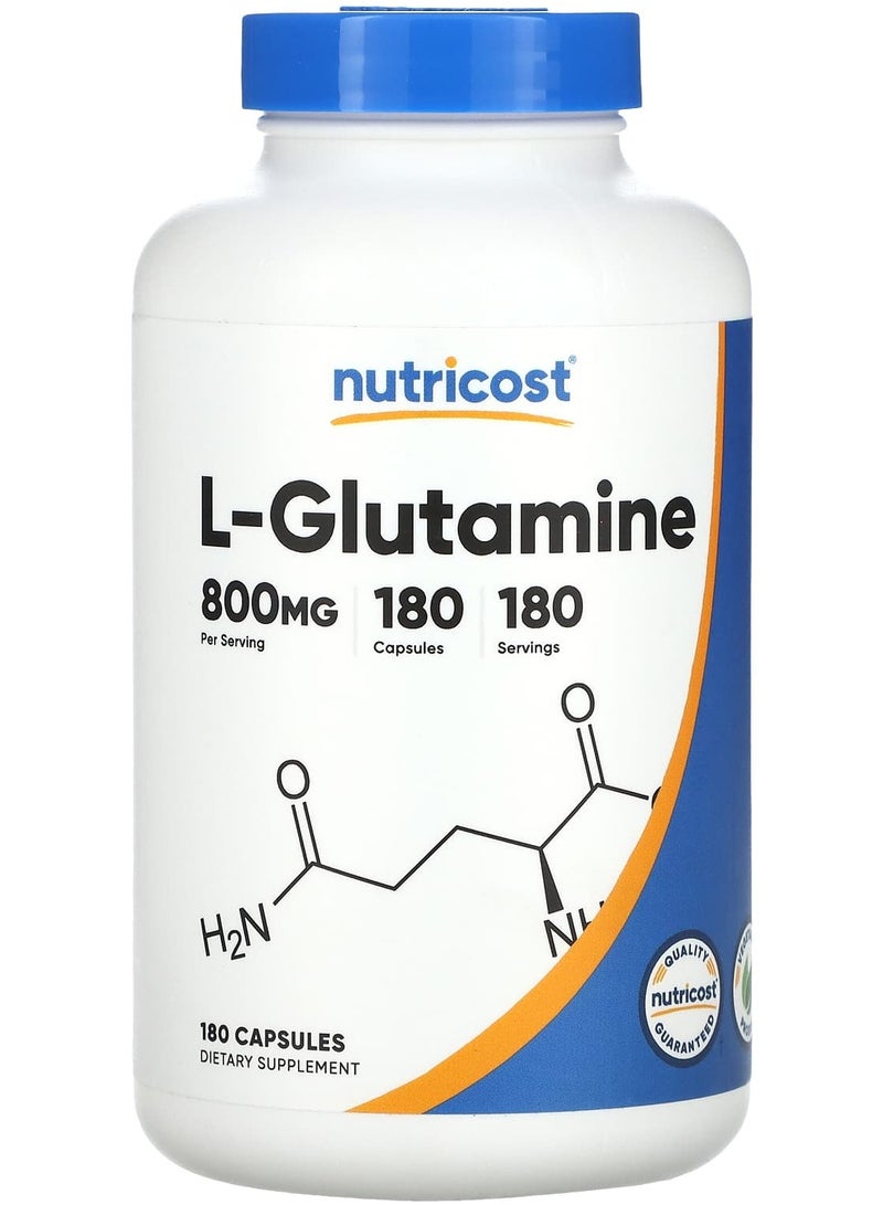 L-Glutamine , 800 mg , 180 Capsules